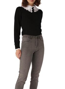 Pullover Naf Naf Bobo Halsband Schwarz für Damen