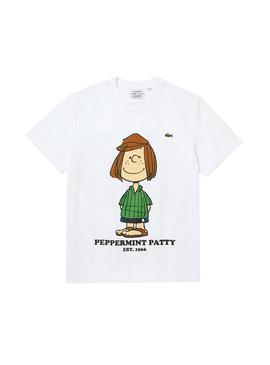 T-Shirt Lacoste Peanuts Weiss Snoopy Herren