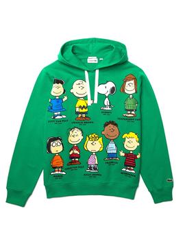 Sweatshirt Lacoste Peanuts Grün Snoopy Herren