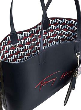 Handtasche Tommy Hilfiger Iconic Tote Marineblau für Damen