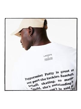 T-Shirt Lacoste Peanuts Weiss Snoopy Herren