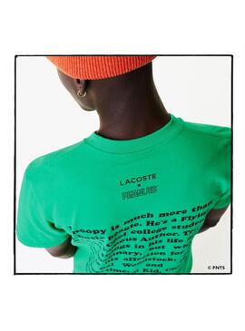 T-Shirt Lacoste Peanuts Grün Snoopy für Herren