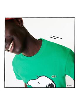 T-Shirt Lacoste Peanuts Grün Snoopy für Herren