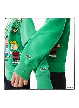 Sweatshirt Lacoste Peanuts Grün Snoopy Herren