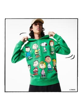 Sweatshirt Lacoste Peanuts Grün Snoopy Herren