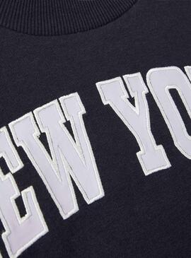 Sweatshirt Name It Foka Marineblau New York für Mädchen