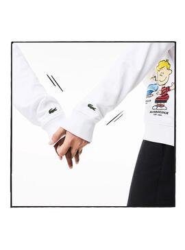 Sweatshirt Lacoste Peanuts Weiss Damen und Herren