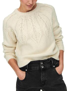 Pullover Only Be Knitted Beige Für Damen