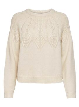 Pullover Only Be Knitted Beige Für Damen