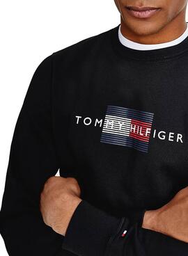 Sweatshirt Tommy Hilfiger Lines Crewn Schwarz Herren