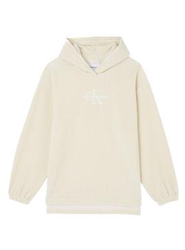 Sweatshirt Calvin Klein Corduroy Hoodie Schwarz Damen