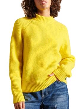 Pullover Superdry Alpaca Blend Crew Gelb Damen