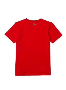 T-Shirt Lacoste Big Croc Rot für Junge