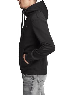 Sweatshirt G-Star Premium Core Reißverschluss Schwarz für Herren