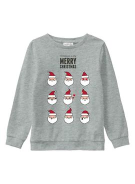 Sweatshirt Name It Vismas Nikolaus Grau Kinder Junge