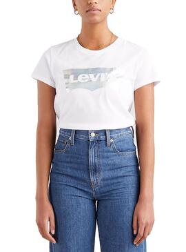 T-Shirt Levis The Perfekter Rainbow Weiss Damen