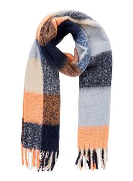 Schal Pieces Pcenna Kariert Blau für Damen