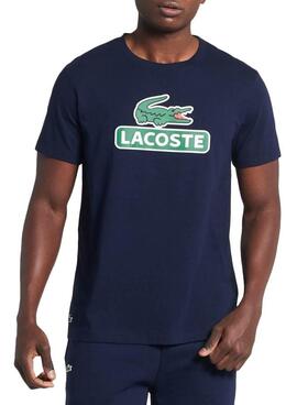 T-Shirt Lacoste Sport Logo Marineblau für Herren