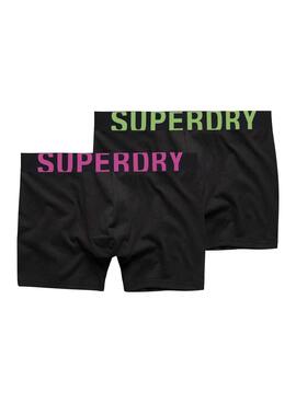 Pack Dos Unterhose Superdry Logo Schwarz Herren