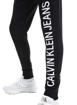 Calvin Klein Hose Vertikales Logo Schwarz Herren