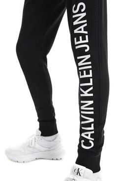 Hose Herren Schwarz Klein Vertikales Logo Calvin