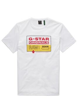 T-Shirt G-Star Color Bloack Weiss für Herren