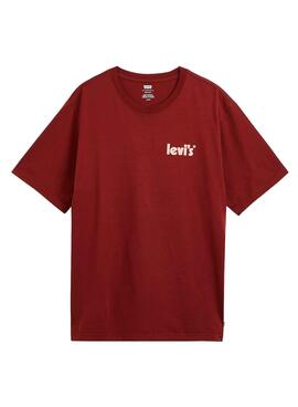 T-Shirt Levis Entspannt Granatrot für Herren
