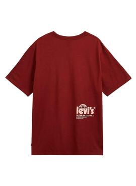 T-Shirt Levis Entspannt Granatrot für Herren