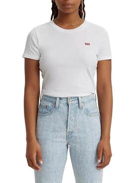 T-Shirt Levis Rib Baby Weiss für Damen