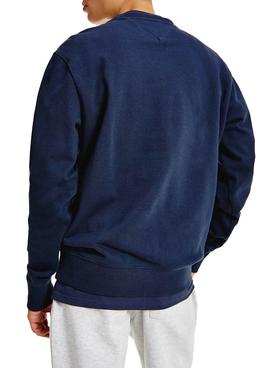 Sweatshirt Tommy Jeans Signatur Marineblau für Herren
