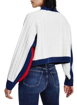 Pullover Tommy Jeans Crop Flag Für Damen