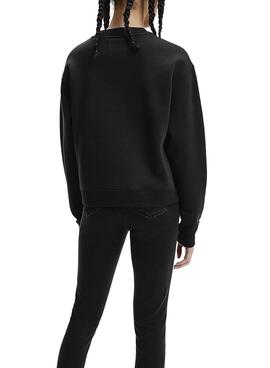 Sweatshirt Calvin Klein Jeans Split Schwarz für Damen