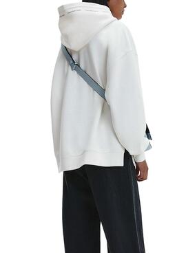 Sweatshirt Calvin Klein Logo Übergröße Weiss Damen