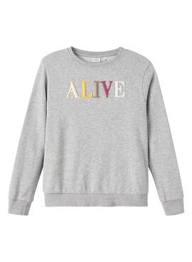 Sweatshirt Name It Tolle Positive Grau für Mädchen