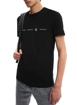 T-Shirt Calvin Klein Repeat Logo Schwarz Herren