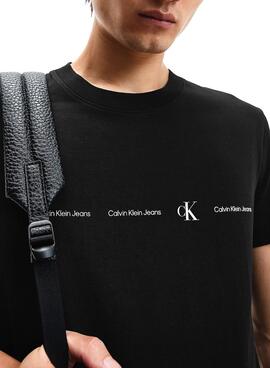 T-Shirt Calvin Klein Repeat Logo Schwarz Herren