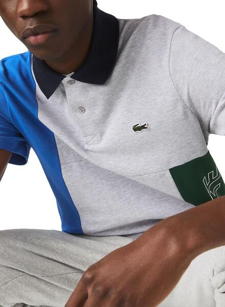 Polo Lacoste Farbe Block Grau F r Herren