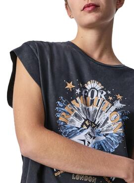 T-Shirt Pepe Jeans Caroline Rock Schwarz für Damen