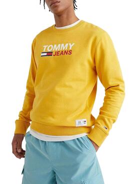 Sweatshirt Tommy Jeans Corp Logo Gelb Herren