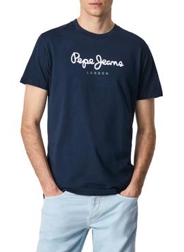 T-Shirt Pepe Jeans Eggo Marineblau für Herren