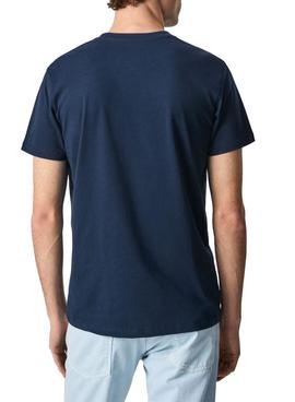 T-Shirt Pepe Jeans Eggo Marineblau für Herren