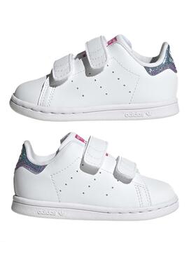 Sneaker Adidas Stan Smith Weiss Mini mit Klettverschluss