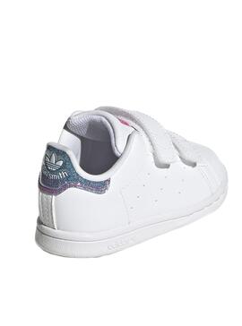 Sneaker Adidas Stan Smith Weiss Mini mit Klettverschluss