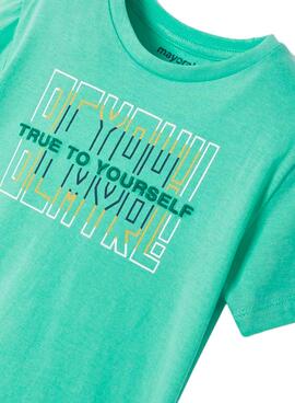T-Shirt Mayoral True To Yourself Grün für Junge