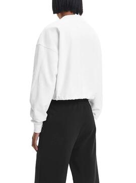Sweatshirt Calvin Klein Stacked Logo Weiss Damen