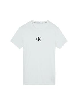 T-Shirt Calvin Klein Monogram Logo Weiss Herren