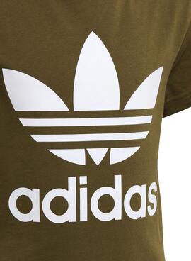 T-Shirt Adidas Trefoil Grün für Kinder