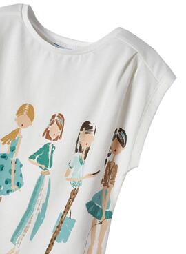 T-Shirt Mayoral Dools Weiss für Mädchen