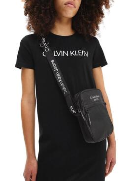 Umhängetasche Calvin Klein Logo Tape Schwarz für Kinder