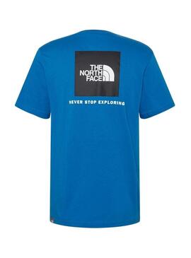 T-Shirt The North Face Rot Box Blau für Herren